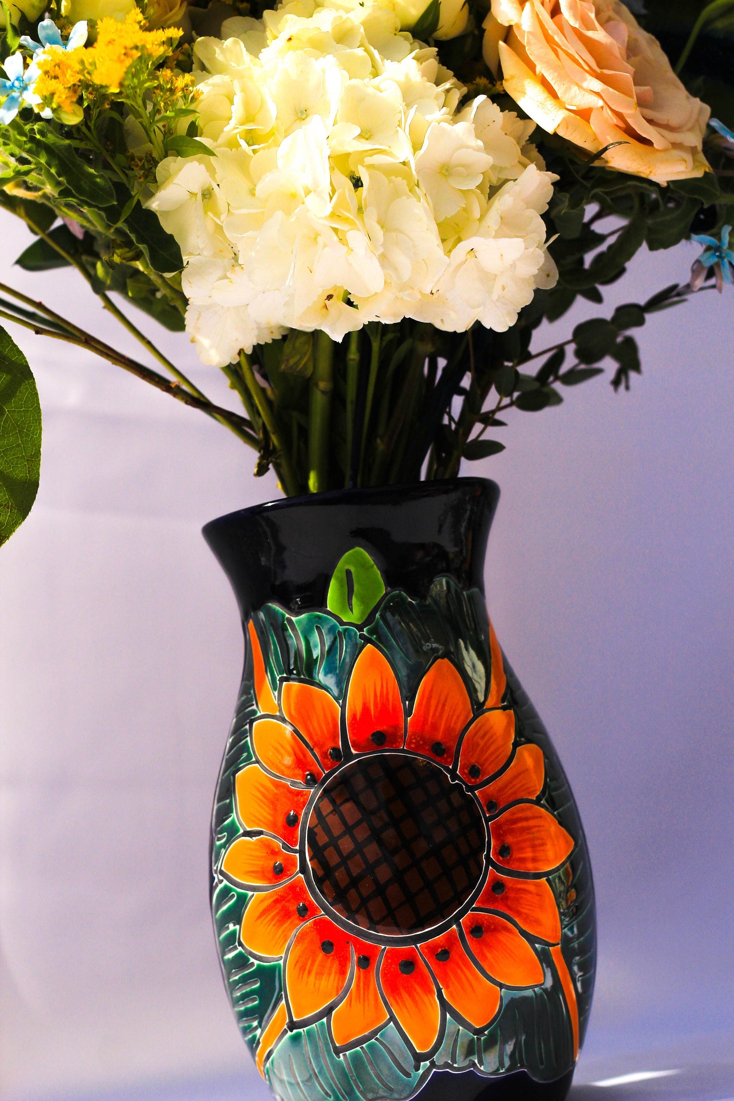 Elegant blue talavera vase