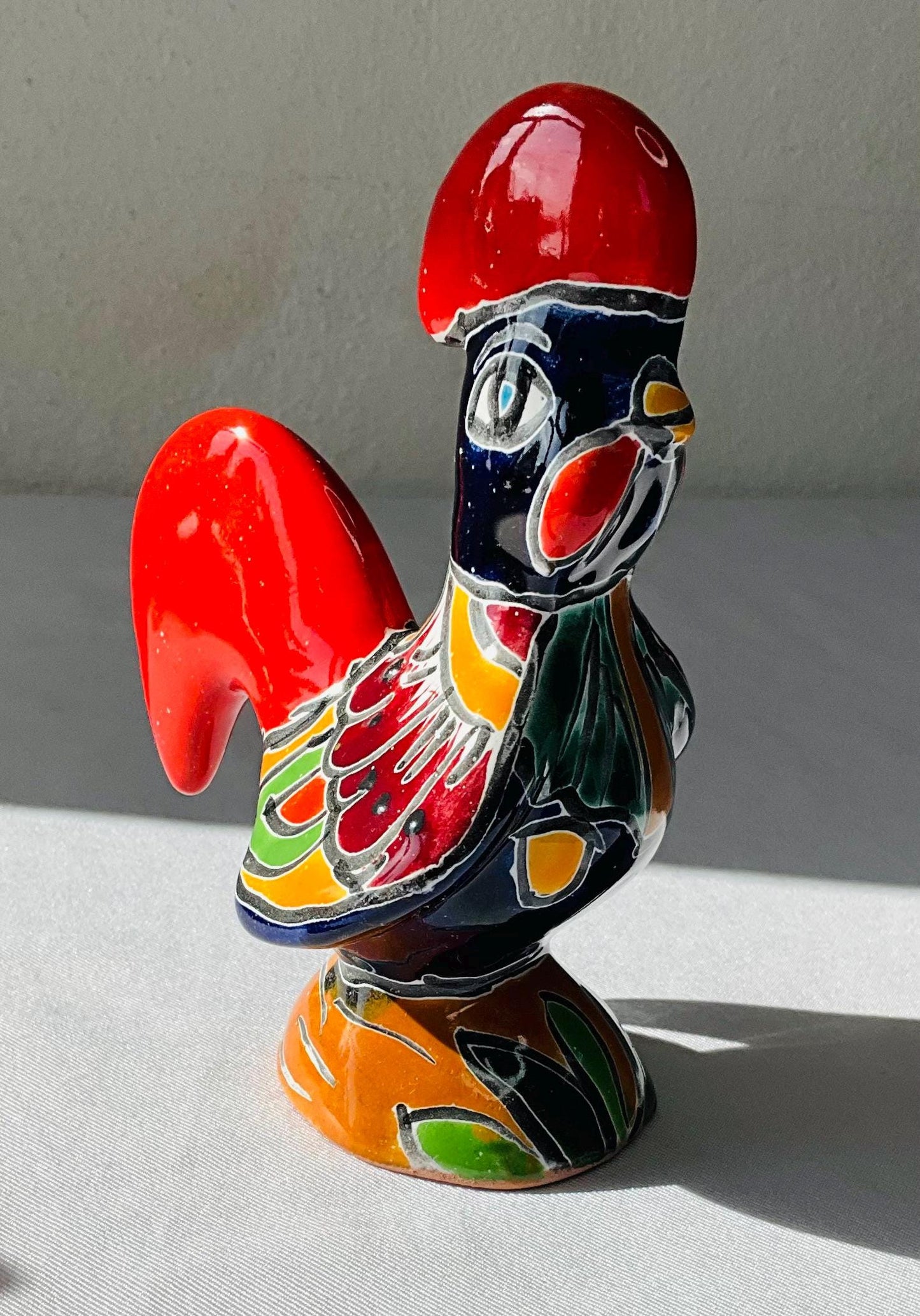 Hand Painted Talavera Rooster: Mexican Folk Art Decor