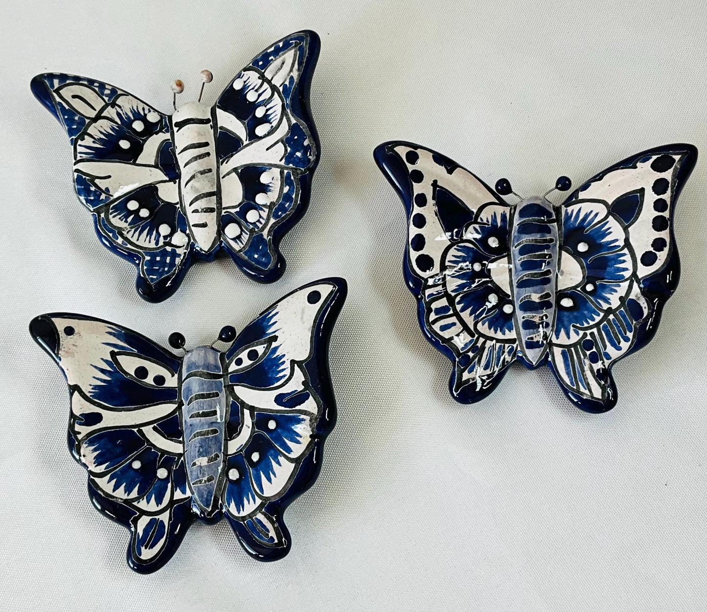 3 Mariposas de Talavera para pared