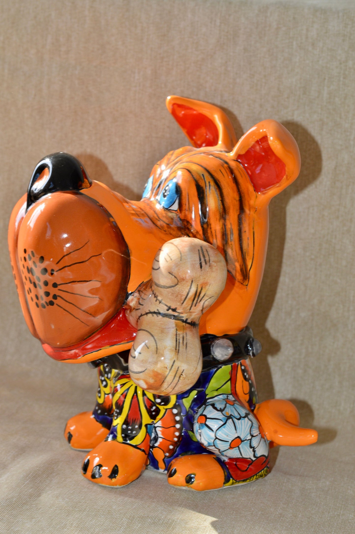 Talavera Dog with bone