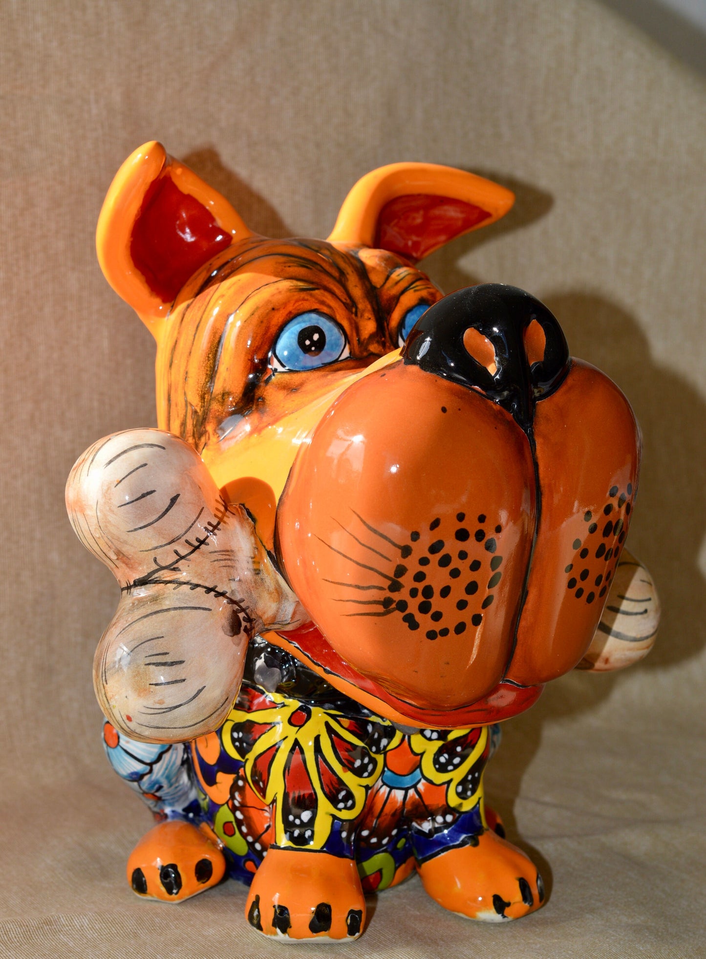Talavera Dog with bone