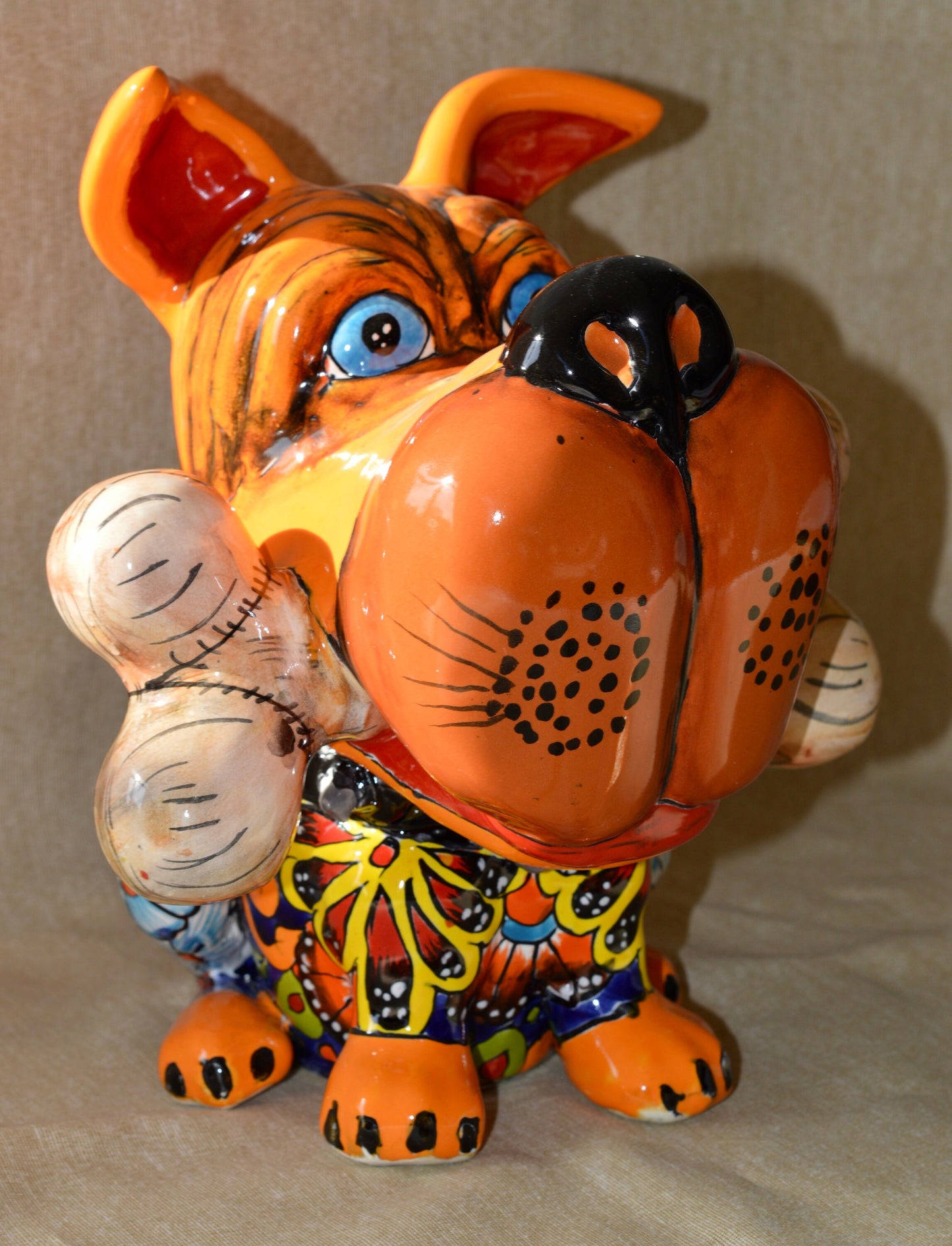 Talavera Dog with bone