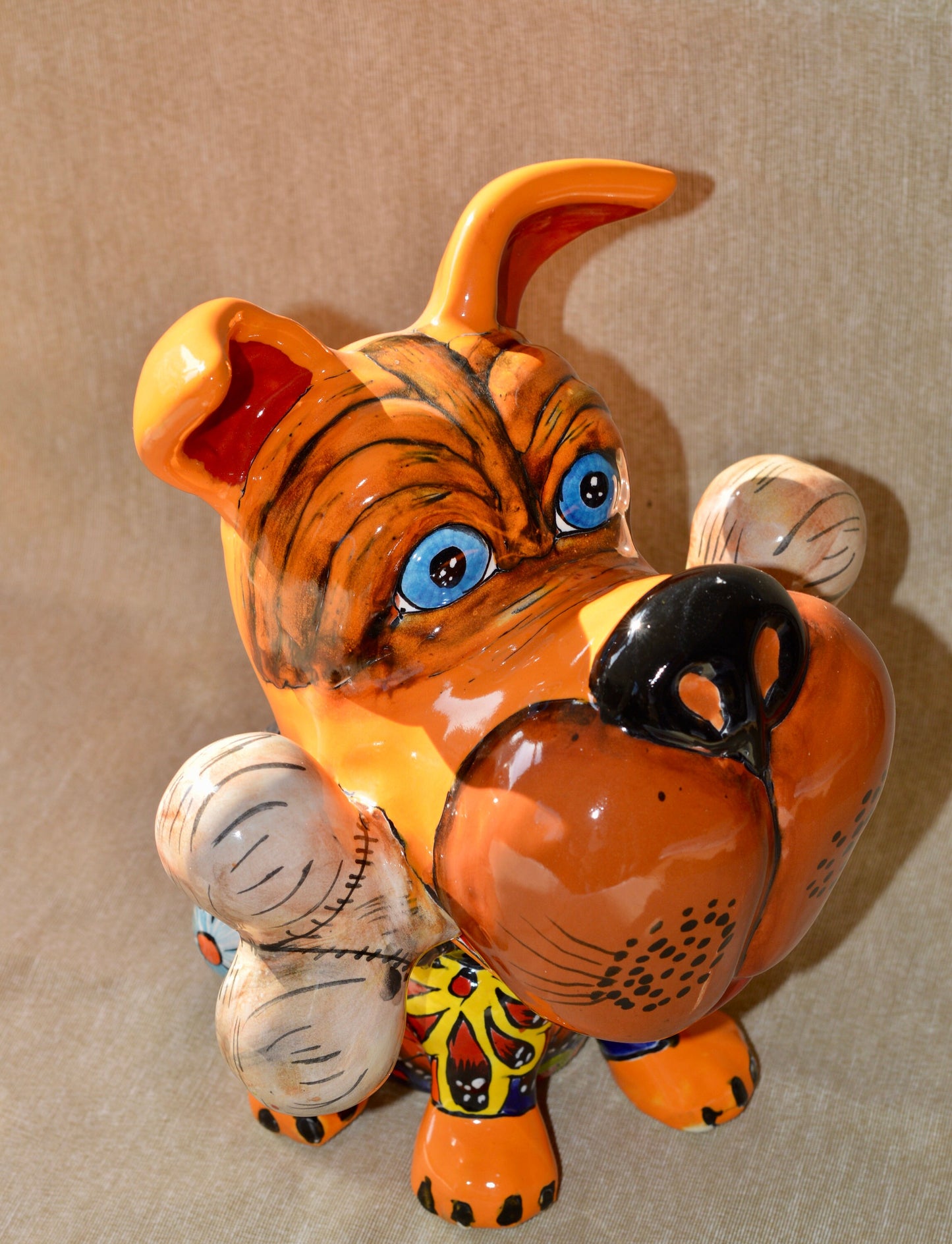 Talavera Dog with bone