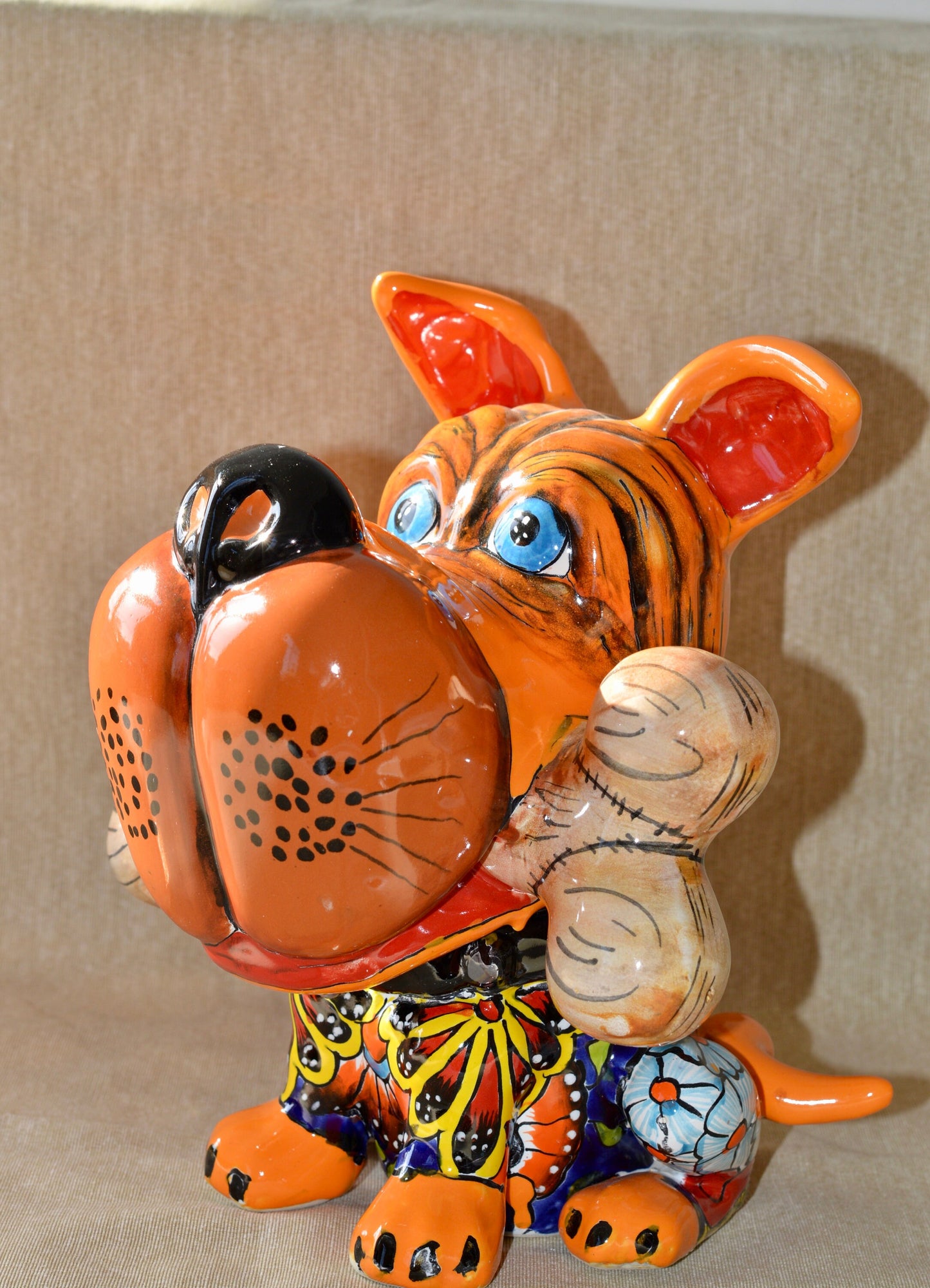 Talavera Dog with bone