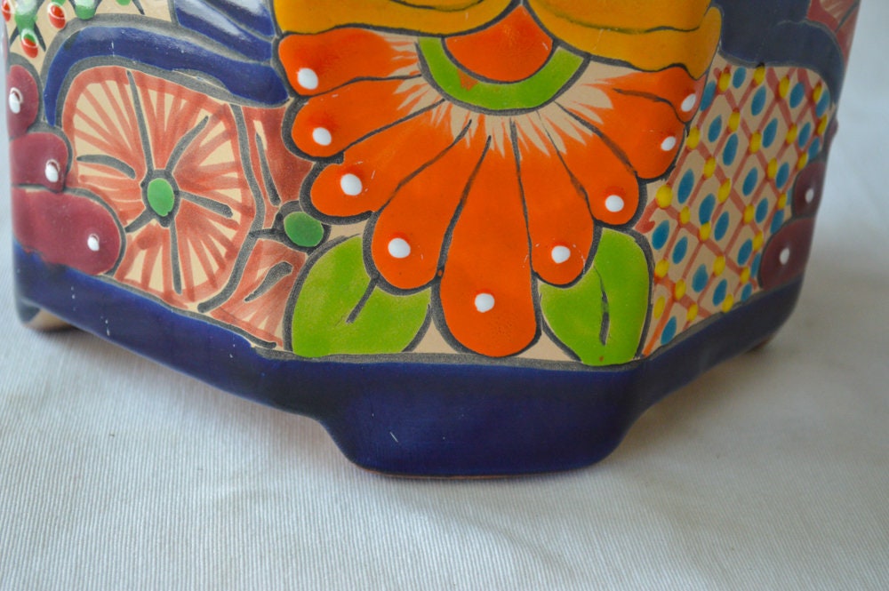 Talavera pot Hexagonal