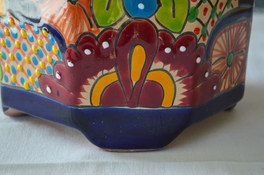 Talavera pot Hexagonal