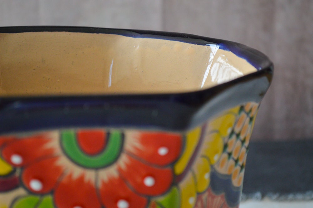 Talavera pot Hexagonal