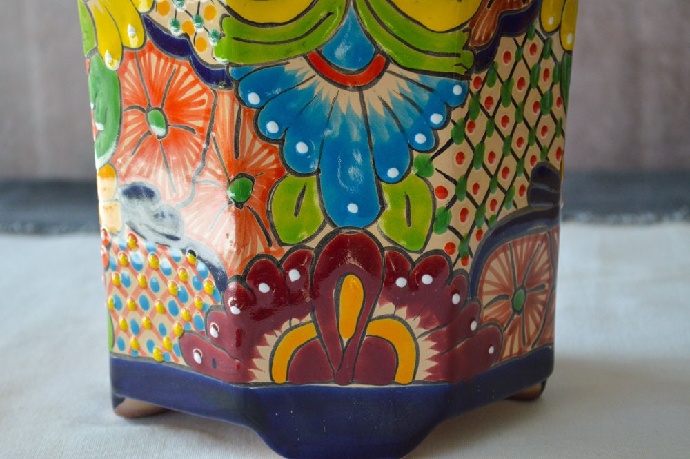 Talavera pot Hexagonal
