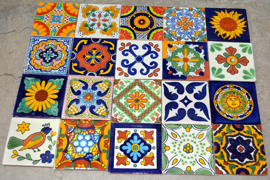 100 Talavera Tiles 4 inches mix tiles