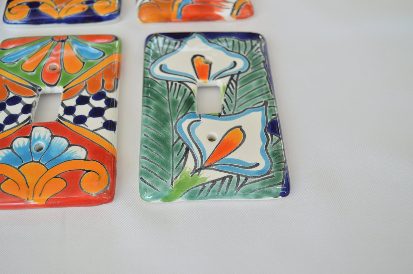 3 Talavera Mexican Pottery Light Switch Wall Plates (3" x 5")