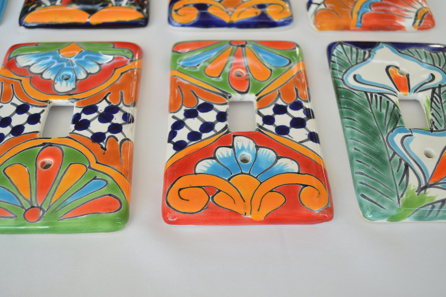 3 Talavera Mexican Pottery Light Switch Wall Plates (3" x 5")