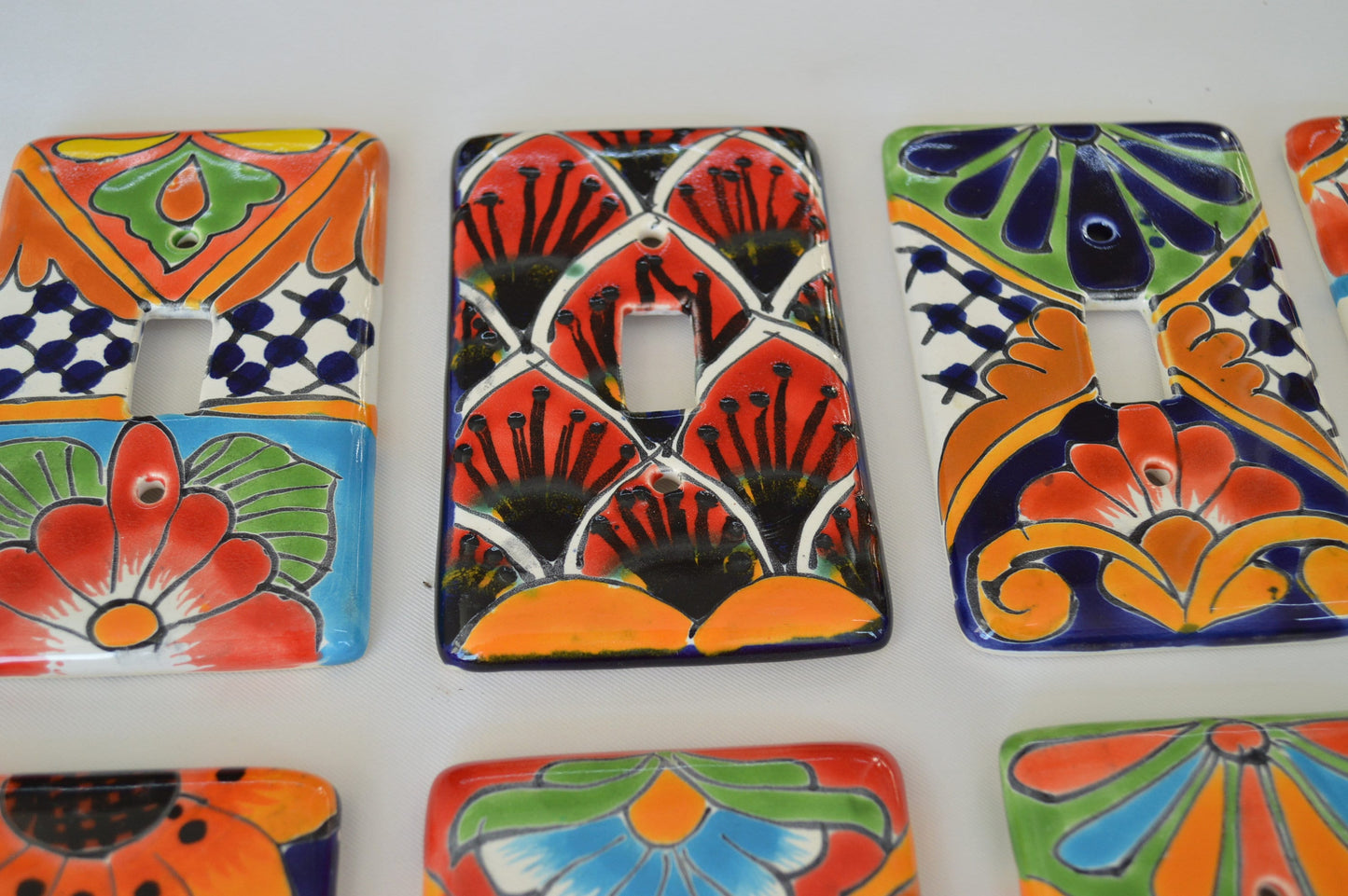 3 Talavera Mexican Pottery Light Switch Wall Plates (3" x 5")