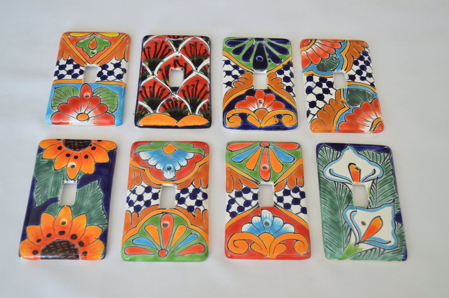 3 Talavera Mexican Pottery Light Switch Wall Plates (3" x 5")