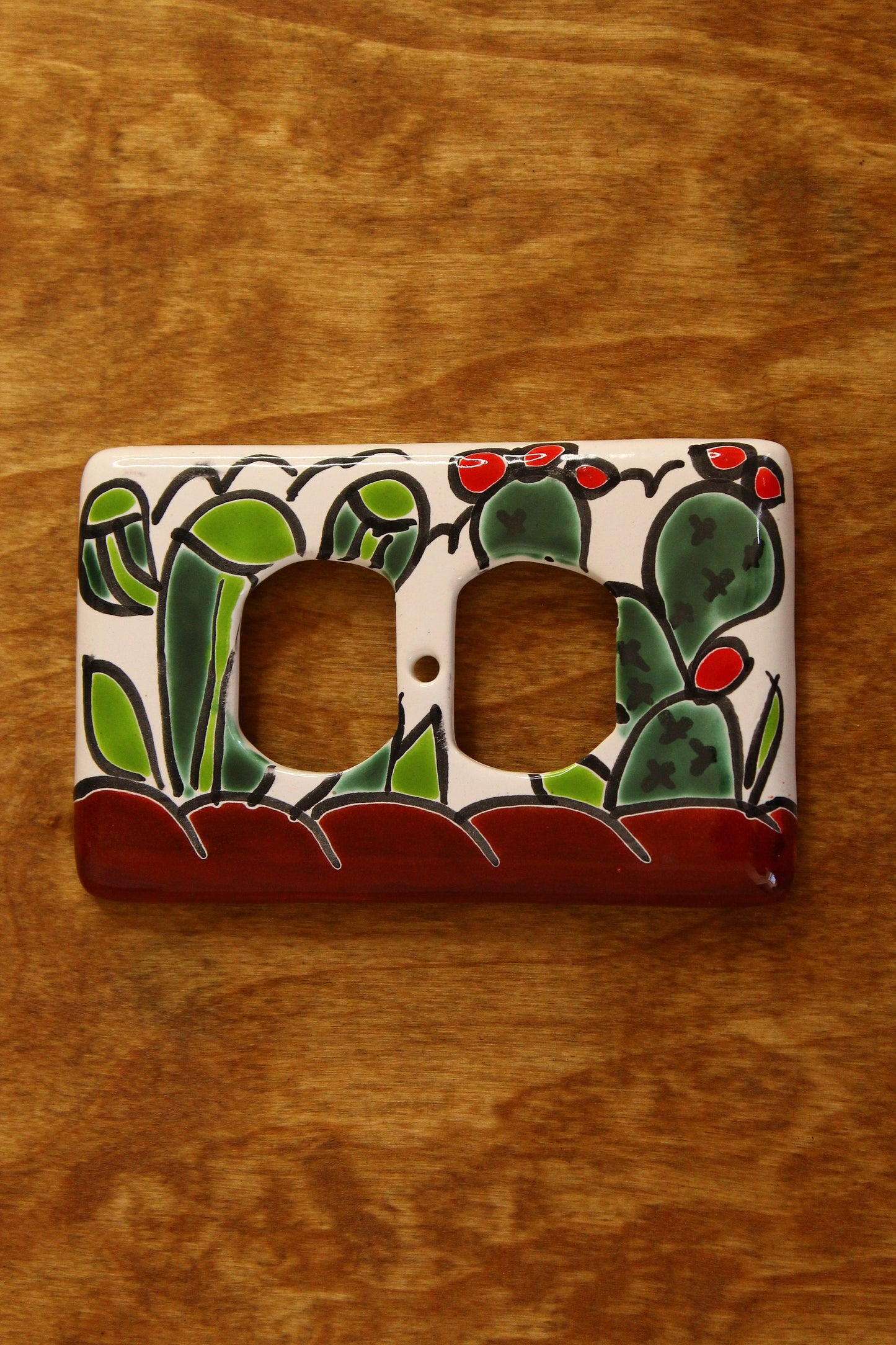 Hand-Painted Talavera Mexican Pottery Light Switch Cover (3" x 5")