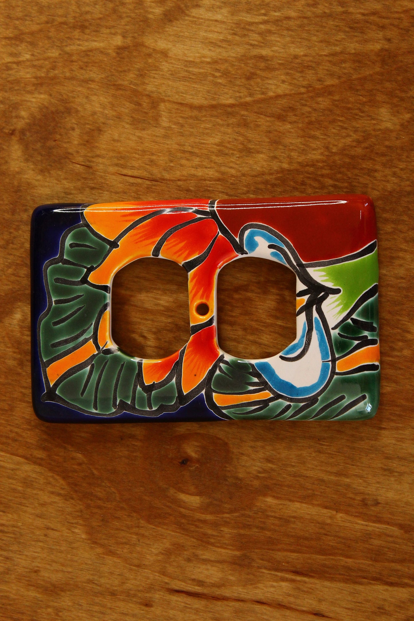 Hand-Painted Talavera Mexican Pottery Light Switch Cover (3" x 5")
