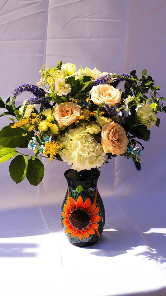 Elegant blue talavera vase