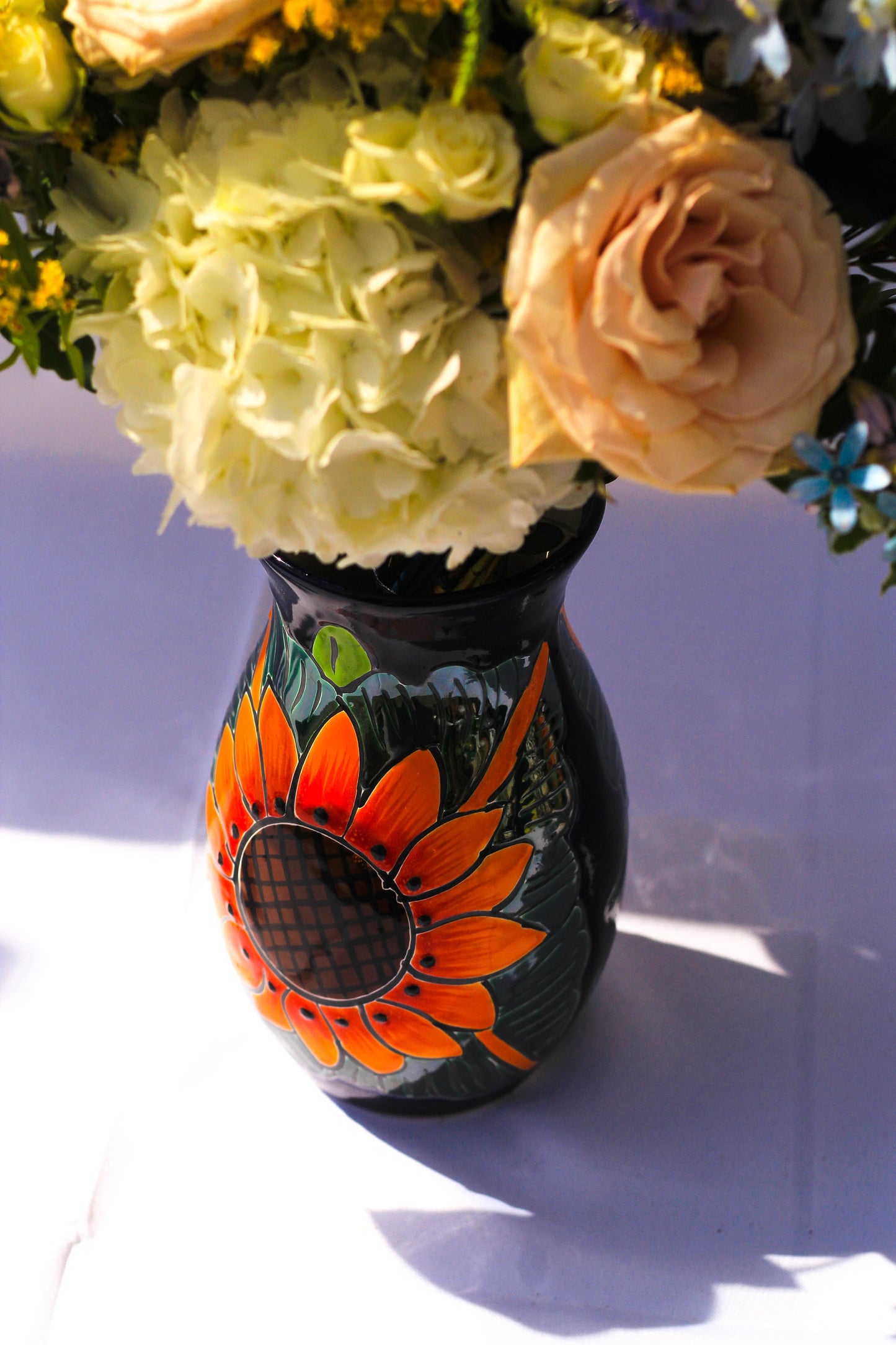 Elegant blue talavera vase