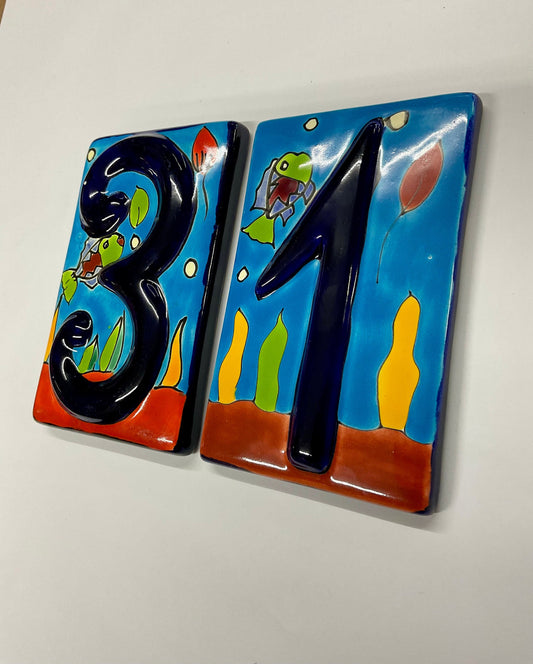 Talavera House Numbers  #1,2,3,4,5,6,7,8,9,0