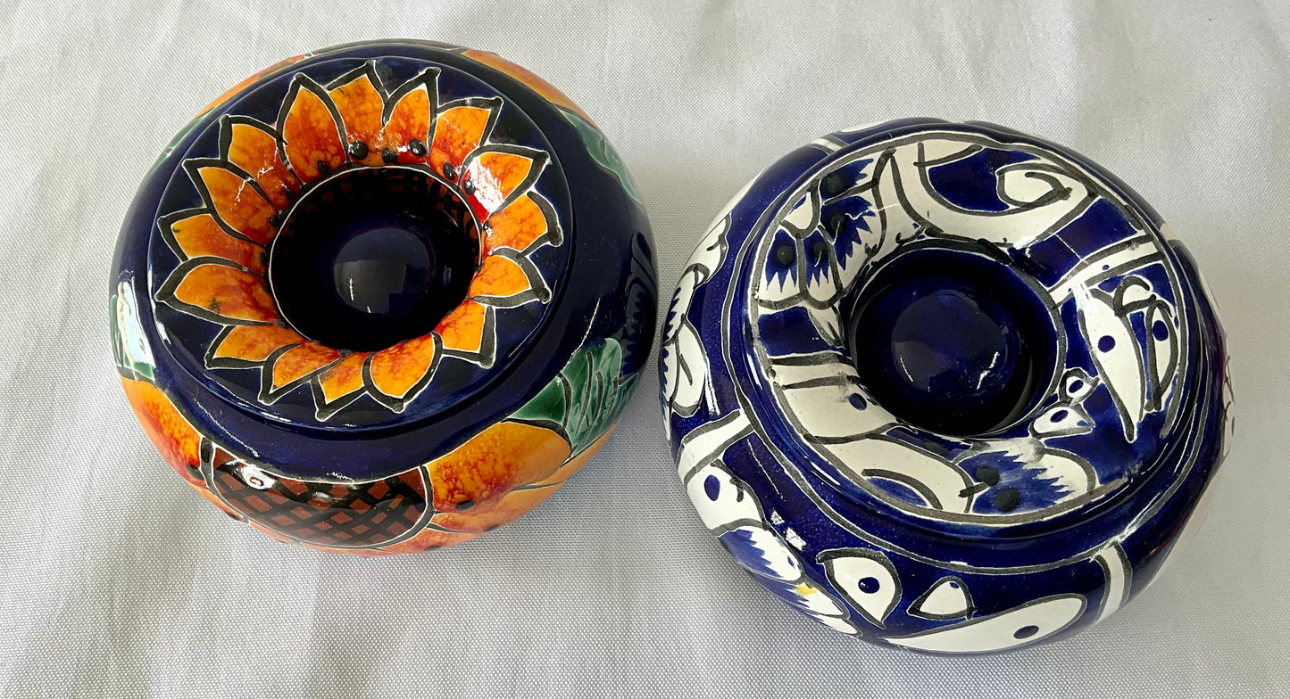 Mexican Talavera 2 Piece Ashtray water