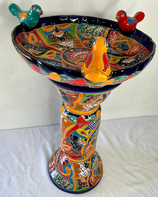 Talavera Mexican Pottery BIRD BATH