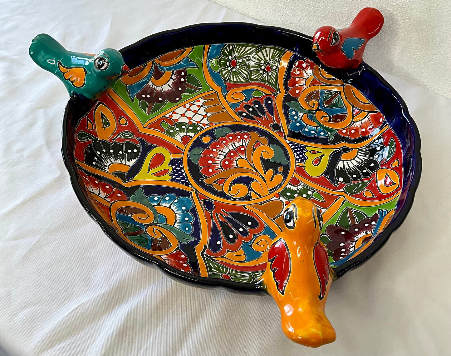 Talavera Mexican Pottery BIRD BATH