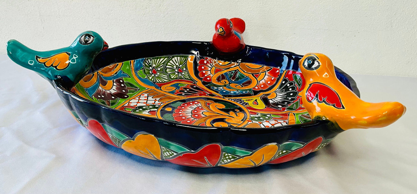 Talavera Mexican Pottery BIRD BATH