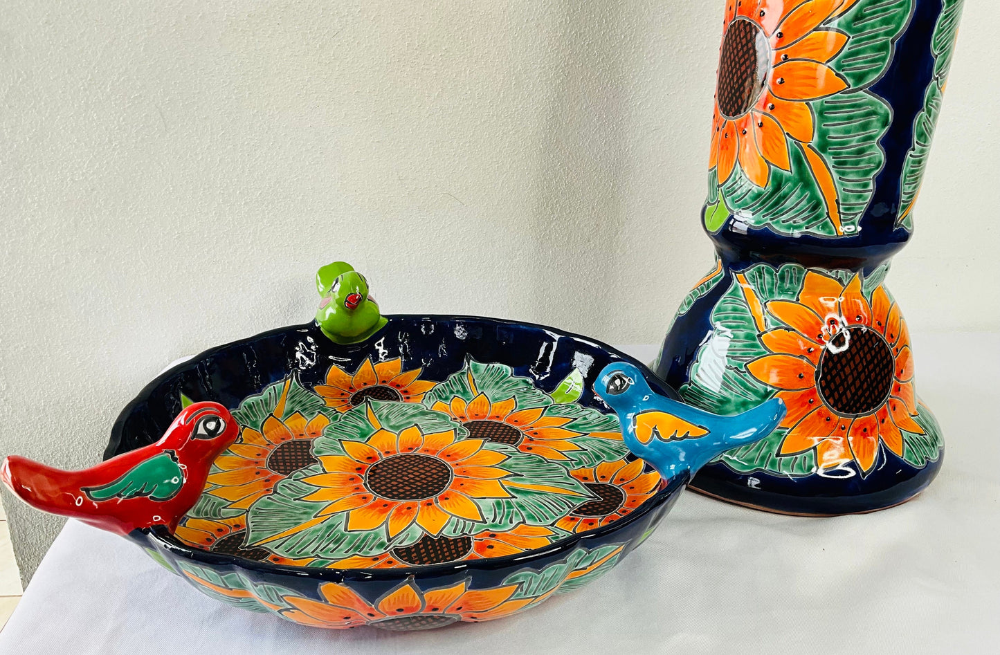 Talavera Mexican Pottery BIRD BATH