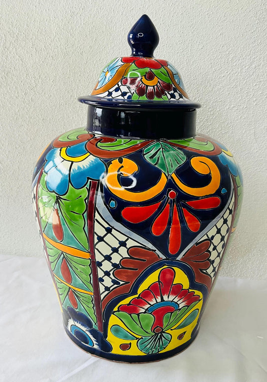 Handmade Talavera Tibor: Mexican Pottery Vase, 18" Home Decor
