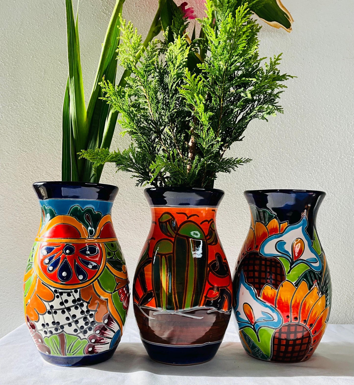 Elegant blue talavera vase