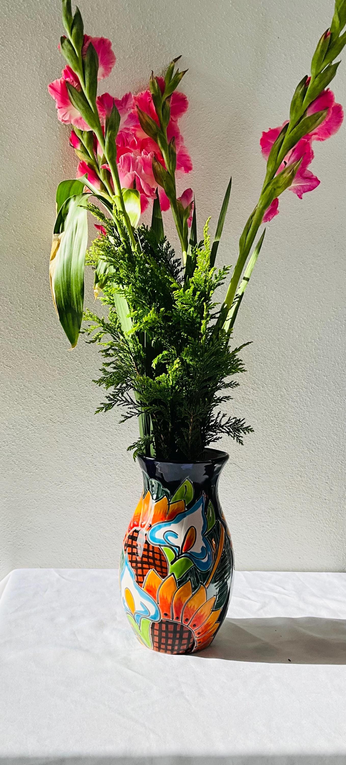 Elegant blue talavera vase