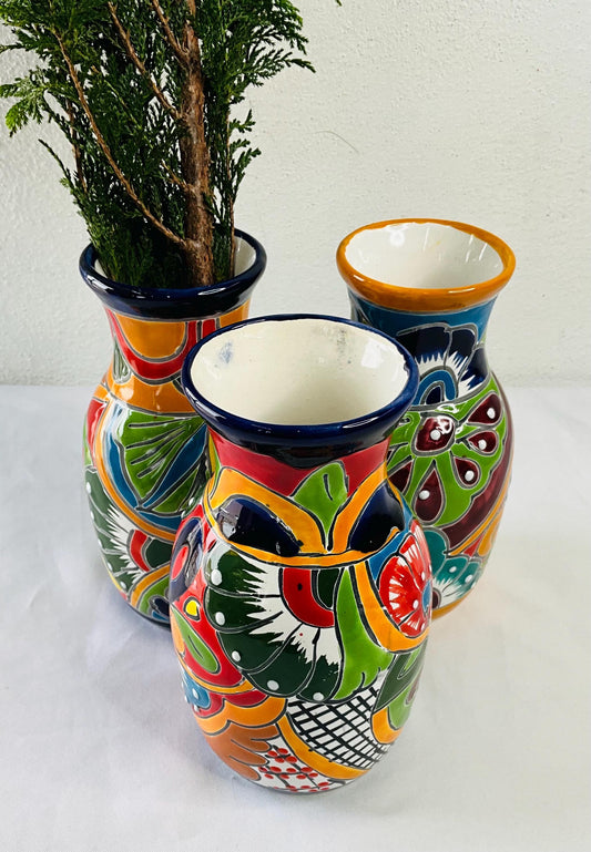 Elegant blue talavera vase