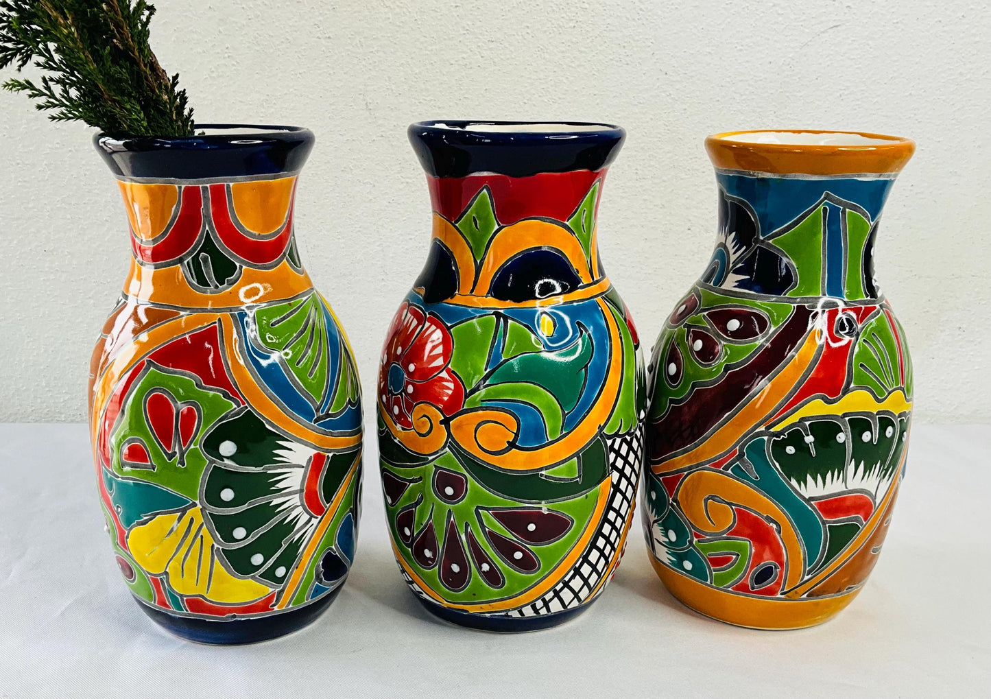 Elegant blue talavera vase