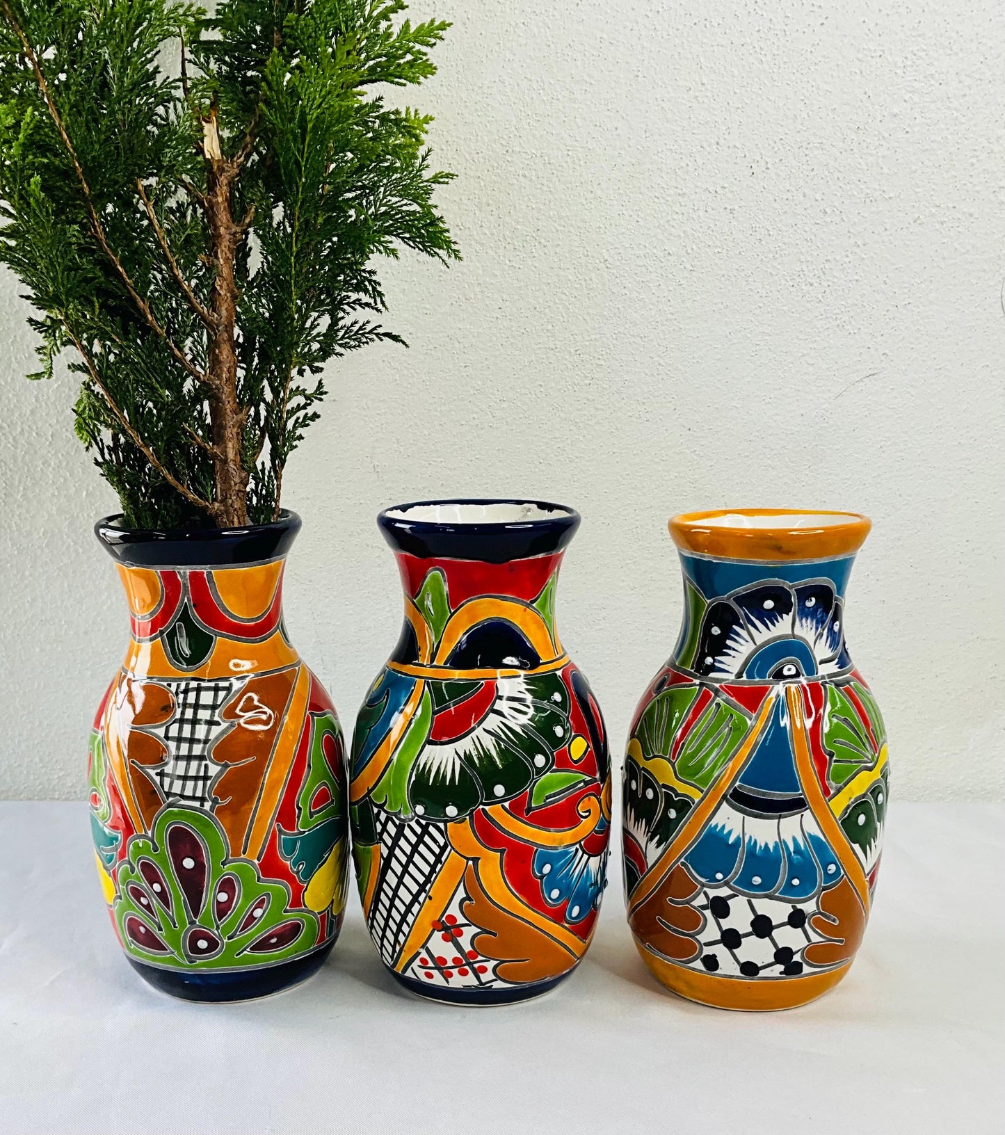 Elegant blue talavera vase