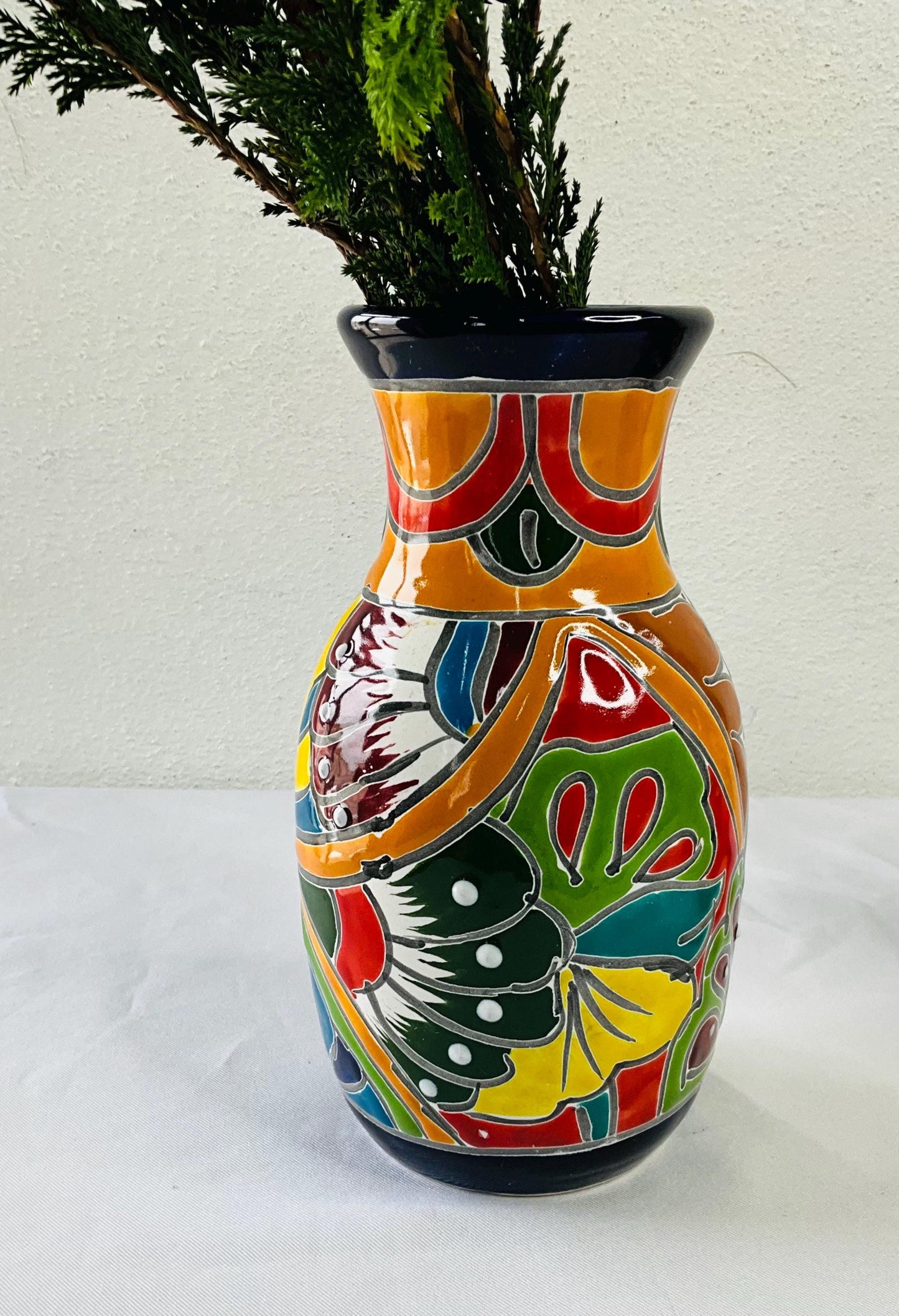 Elegant blue talavera vase