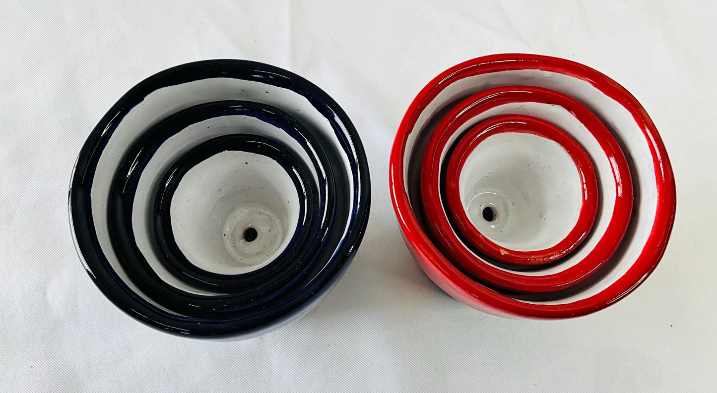 3 Talavera  small  pots