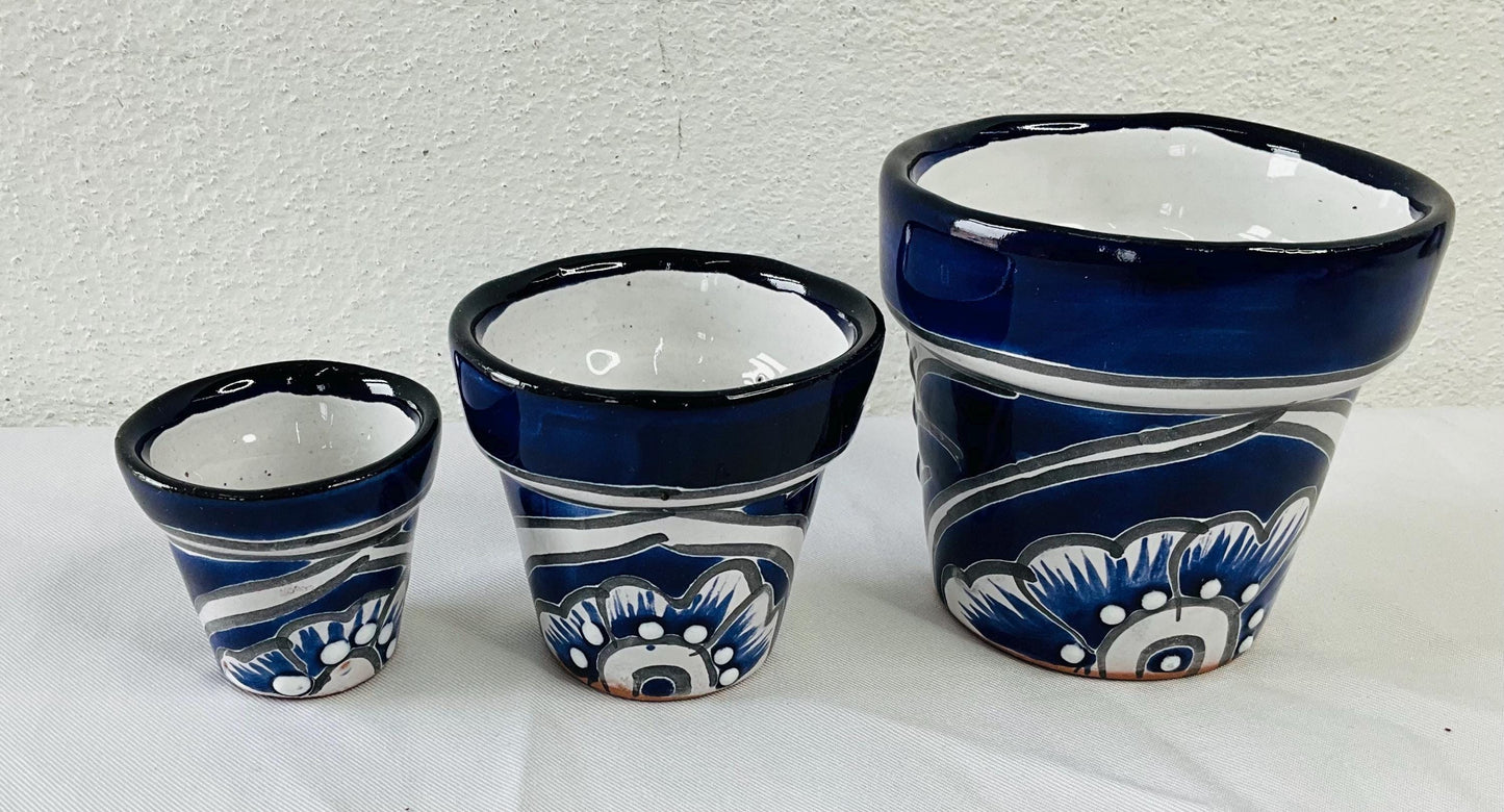 3 Talavera  small  pots