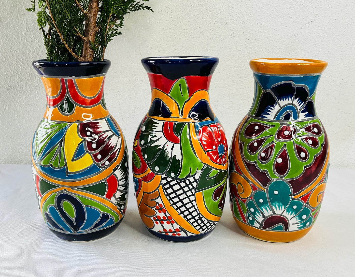 Elegant blue talavera vase