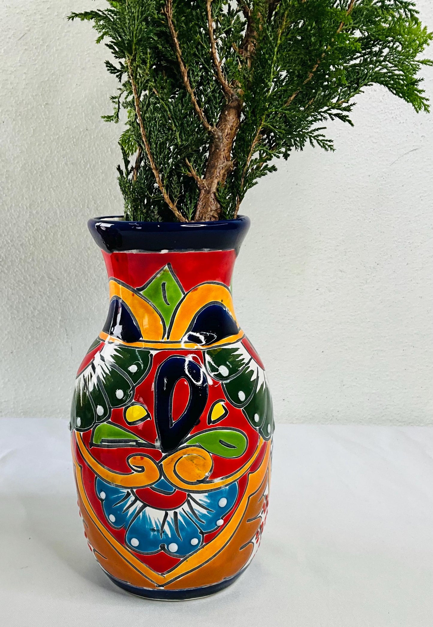 Elegant blue talavera vase