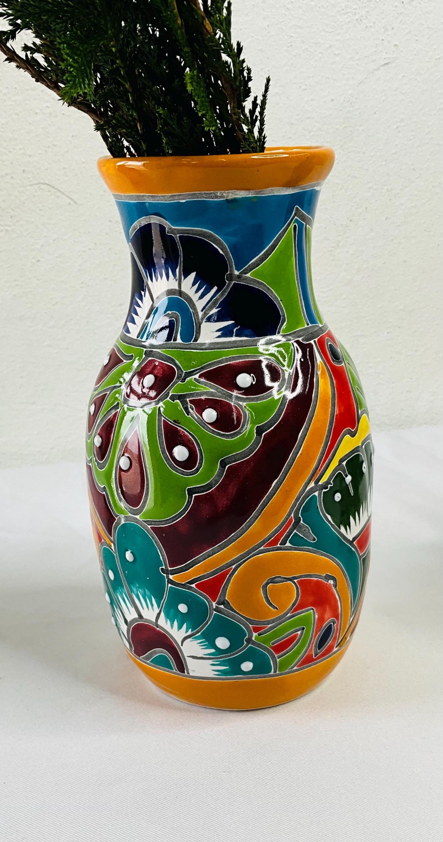 Elegant blue talavera vase