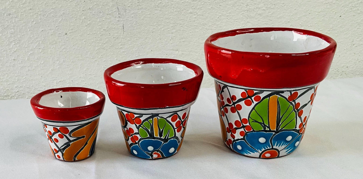 3 Talavera  small  pots