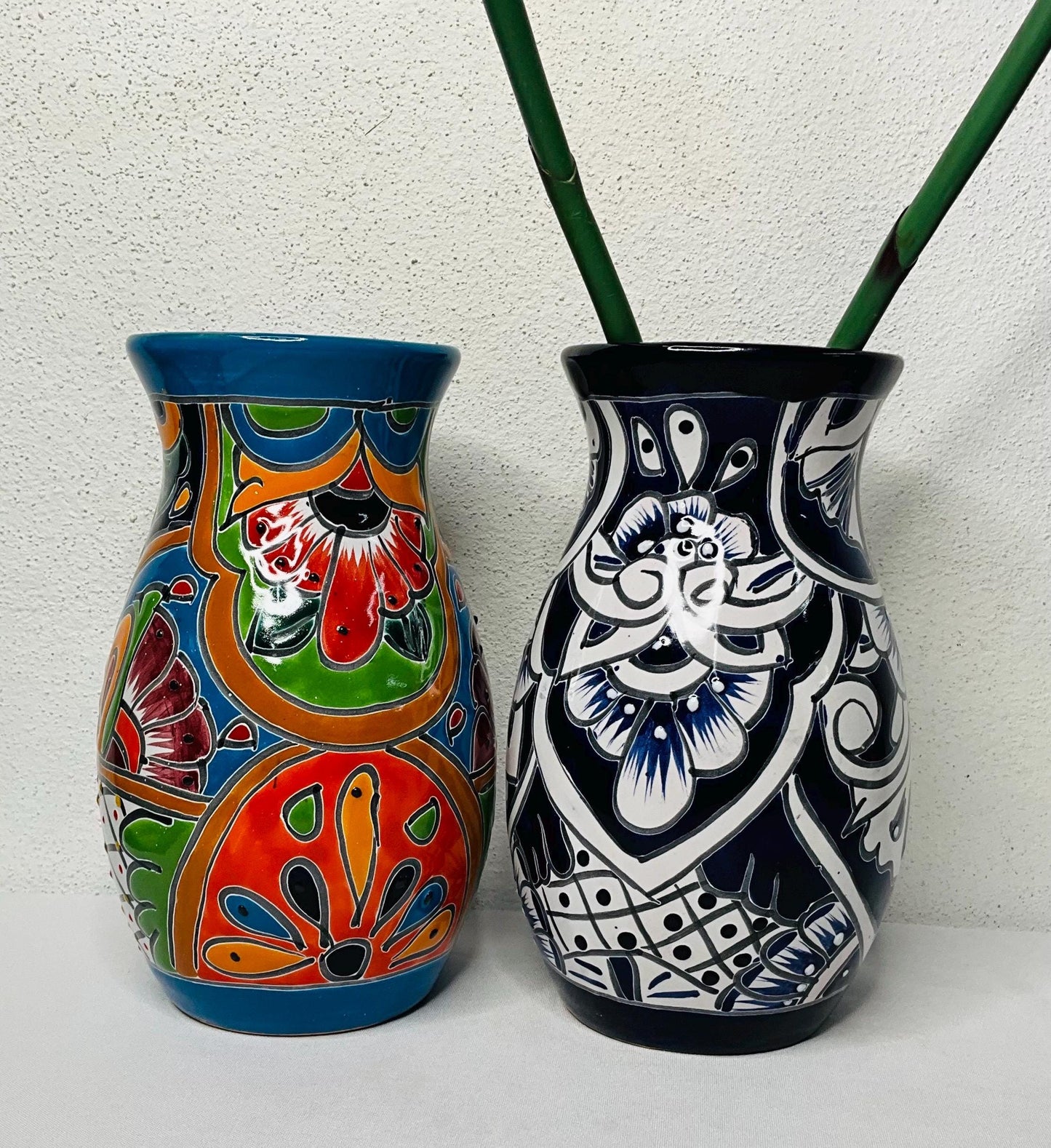 Elegant blue talavera vase