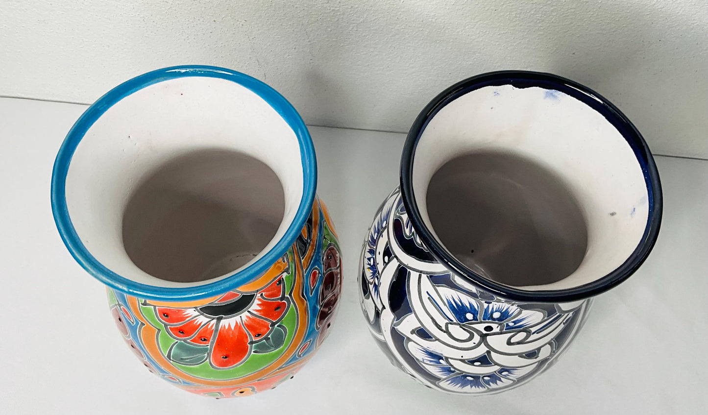 Elegant blue talavera vase