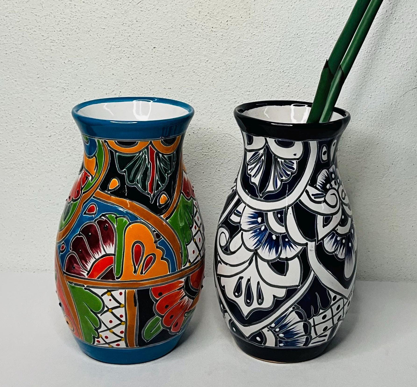 Elegant blue talavera vase