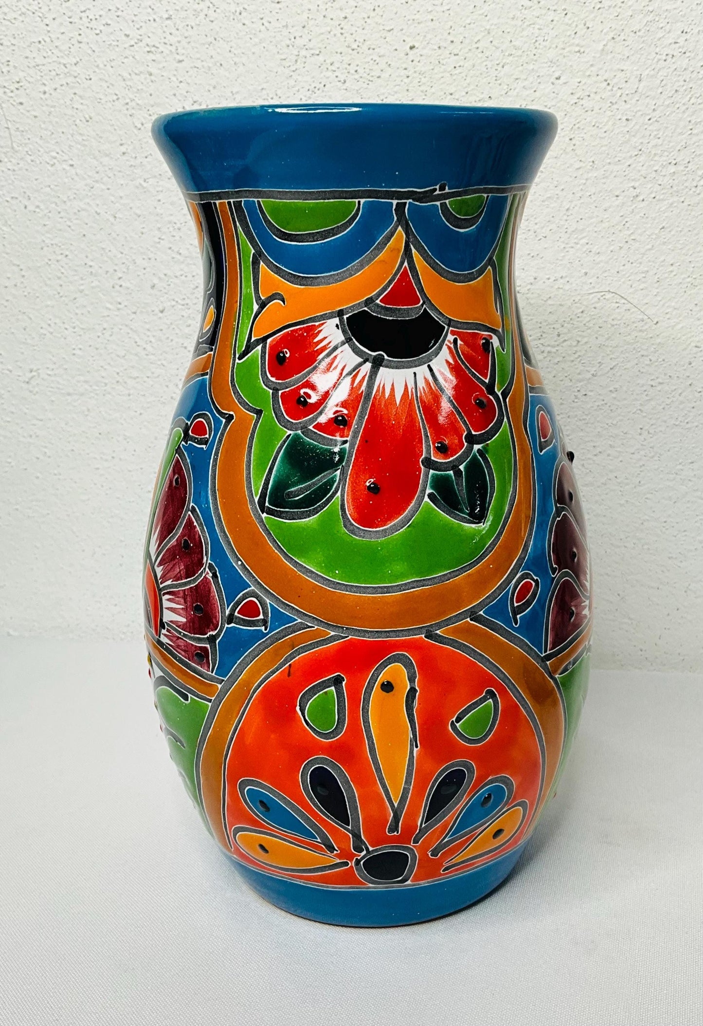 Elegant blue talavera vase