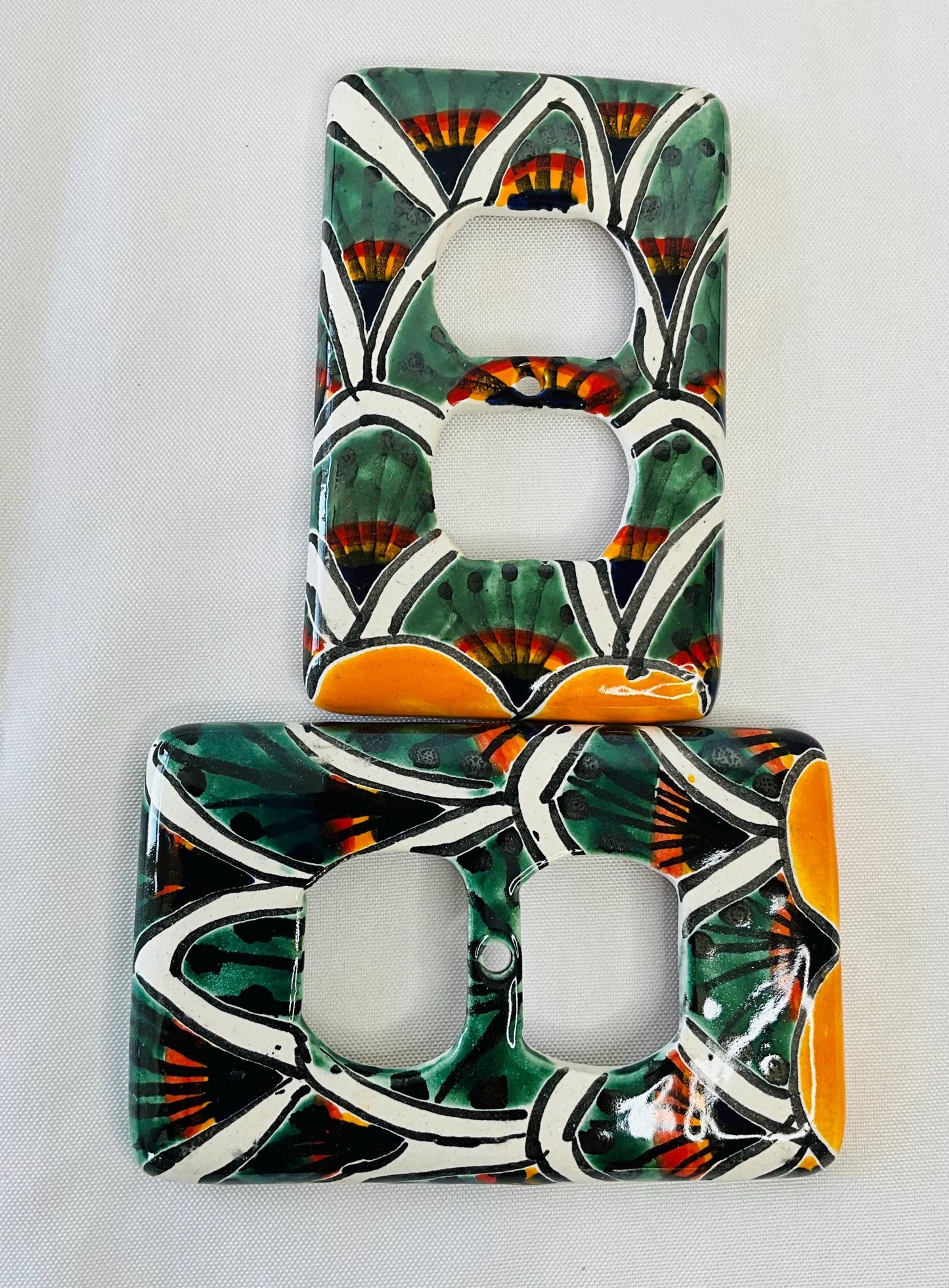 Hand-Painted Talavera Mexican Pottery Light Switch Cover (3" x 5")