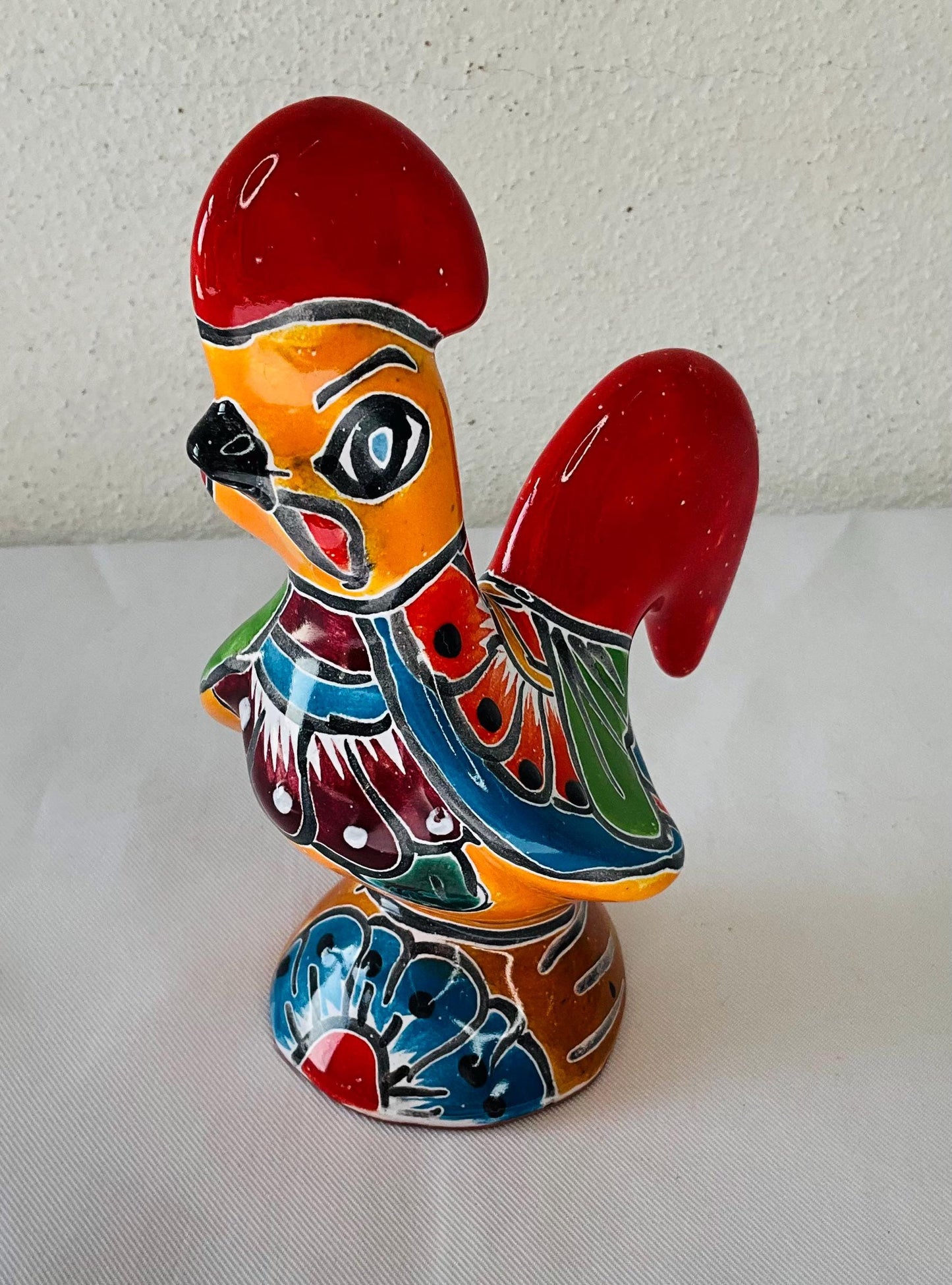 Hand Painted Talavera Rooster: Mexican Folk Art Decor