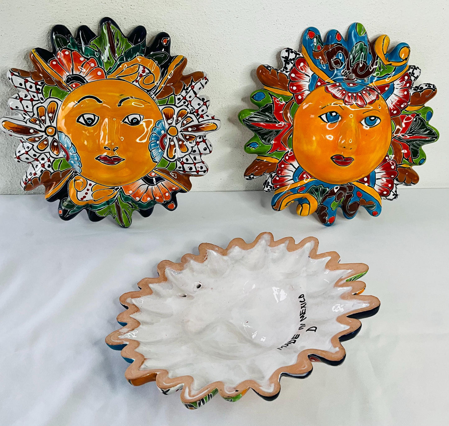 Handmade Talavera Sun Wall Decor: Colorful Mexican Art