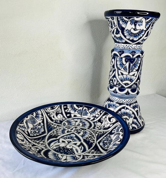 Biggest  Talavera Mexican Pottery BIRD  BATH