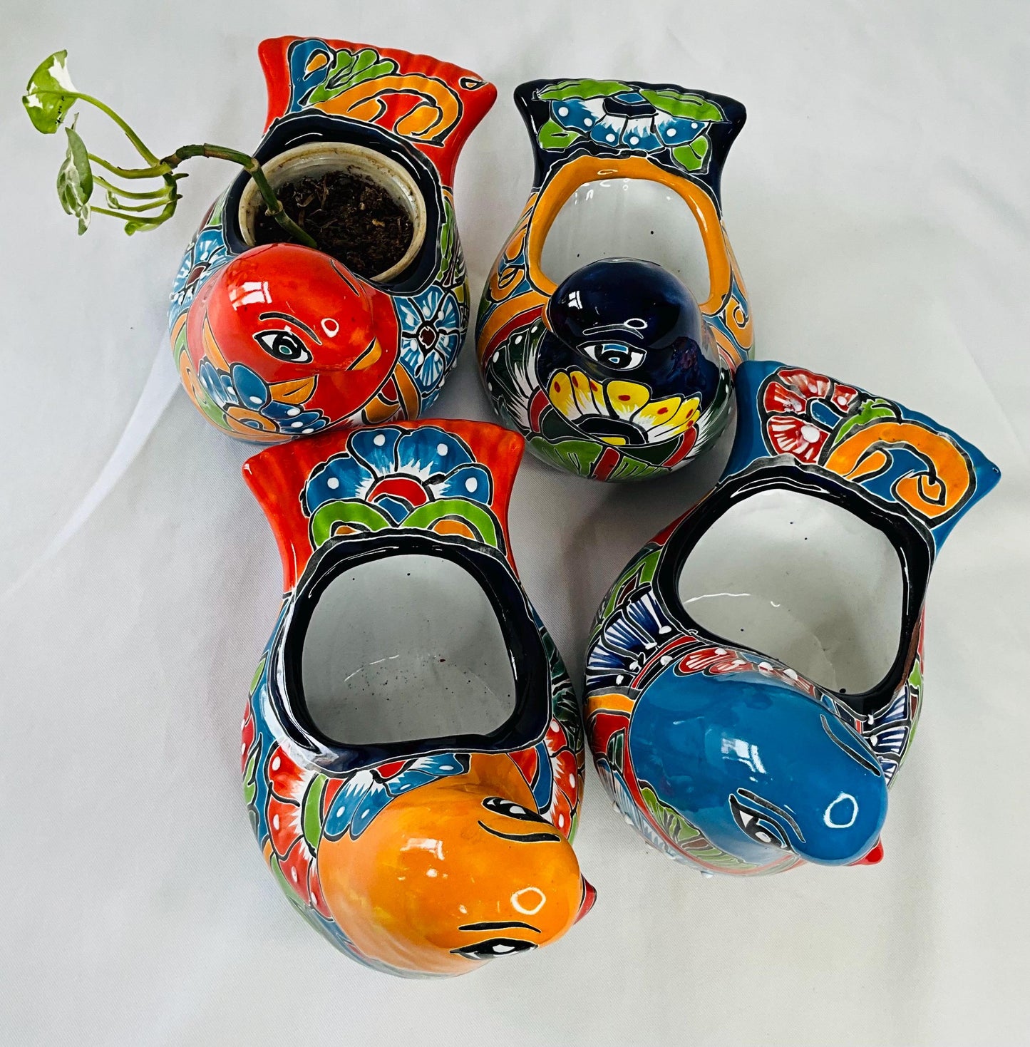 Paloma de talavera maceta