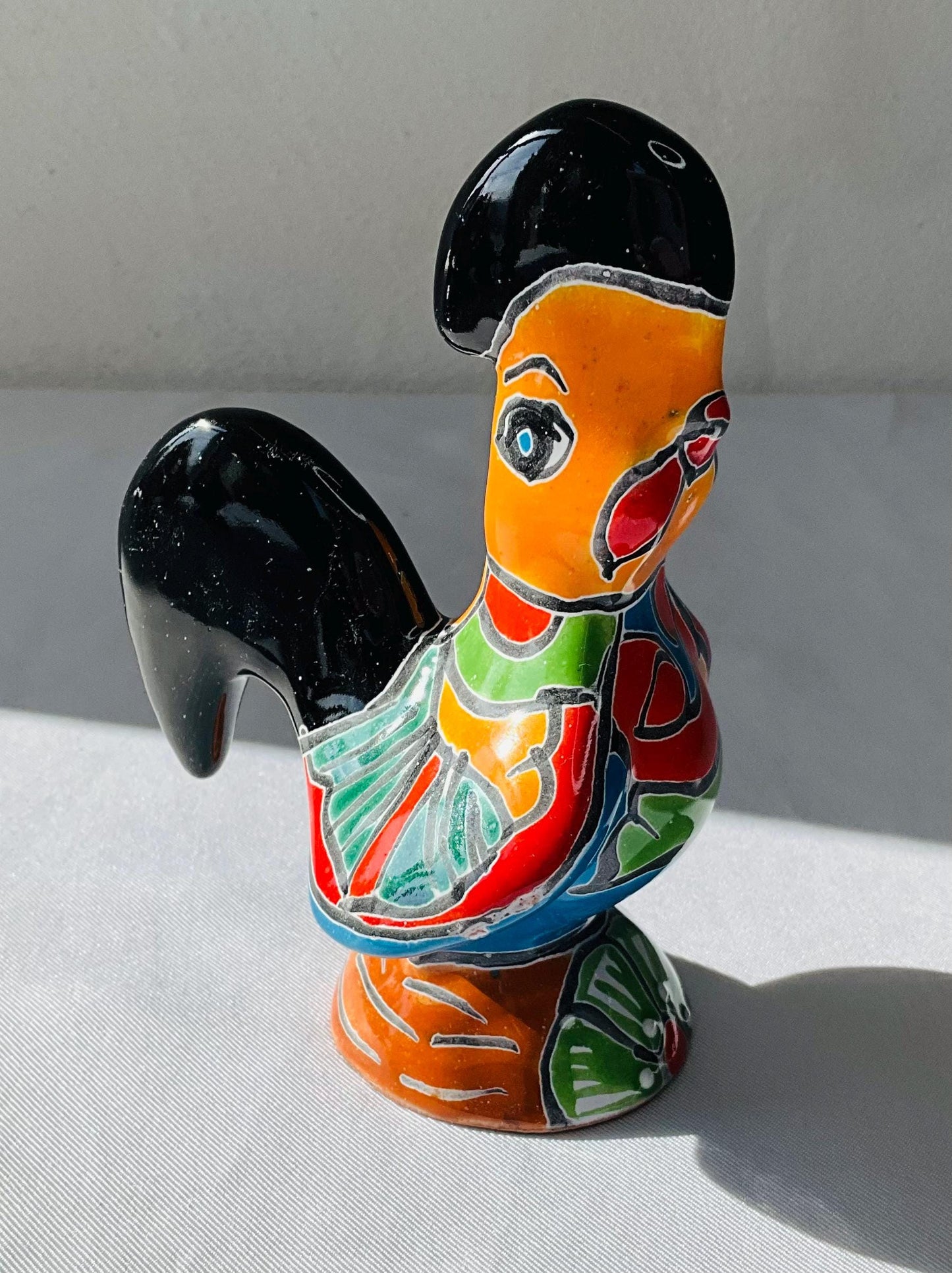 Hand Painted Talavera Rooster: Mexican Folk Art Decor
